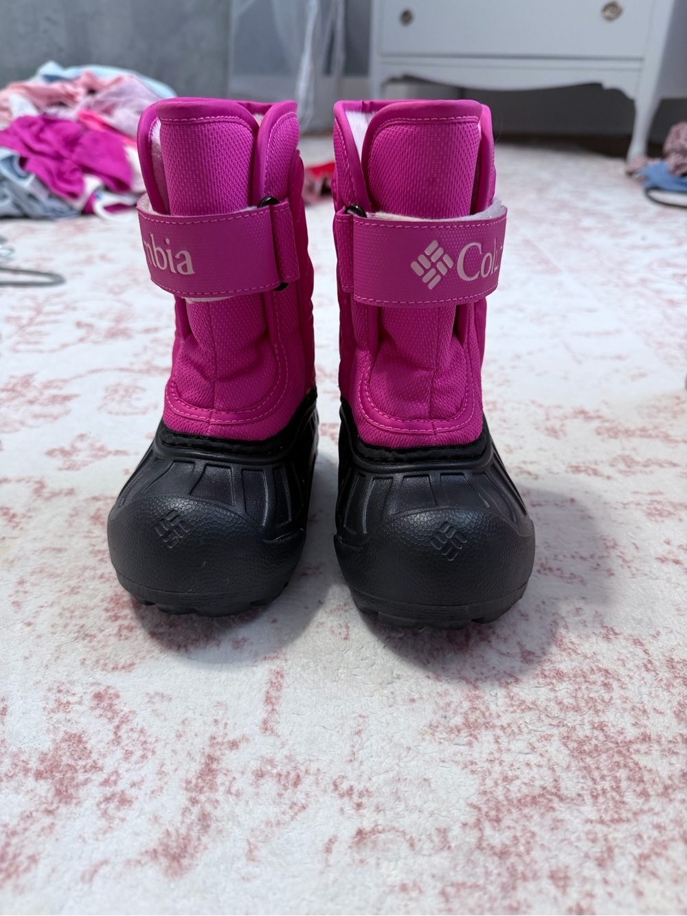 Columbia Kids Bright Pink and Black Winter Boots